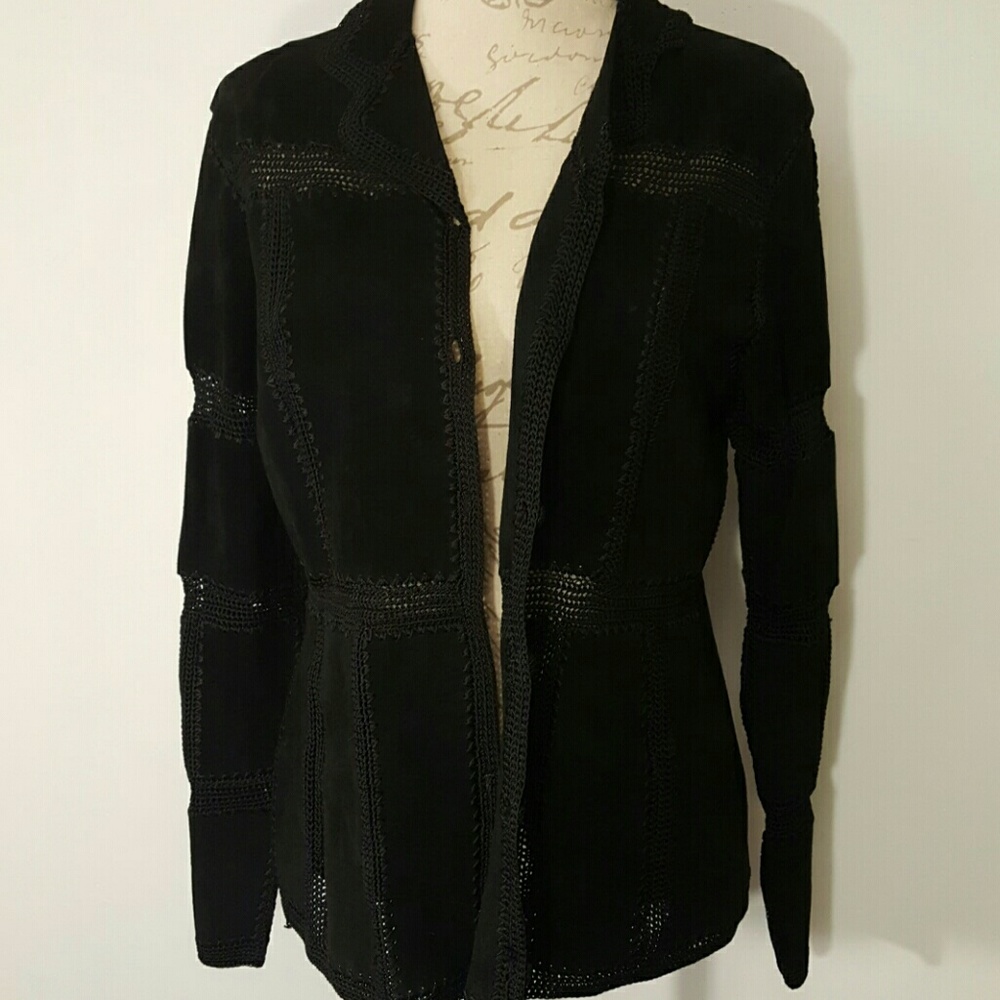 Smh Leather Rayon M Boho Festival Black Jacket View 3